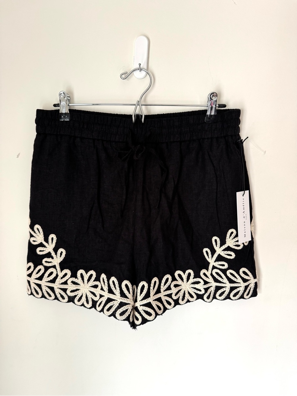 Maison D'Amélie Paris Black Shorts sz 10 NEW